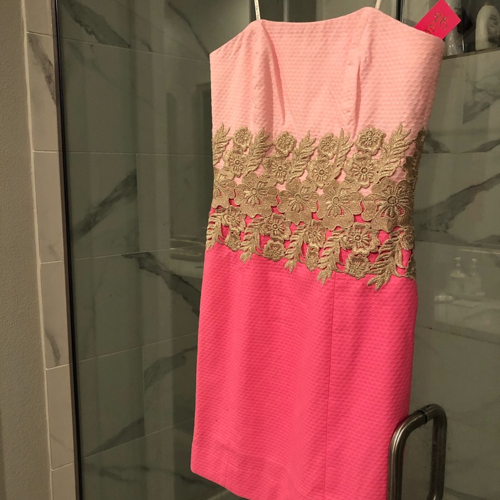 Pinks and gold Lilly Pulitzer dress
